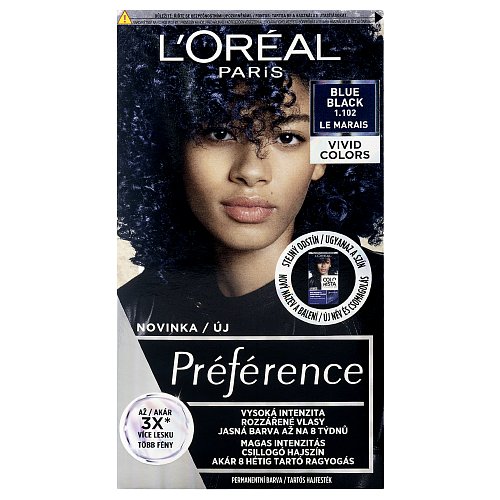 L'Oréal Paris Préférence Vivid Colors permanentní barva na vlasy 1.102 Le Marais 150 ml