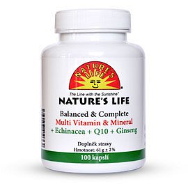 Nature`s Life 04 Multivitamín +min.+echin.+Q 10 tablety 100