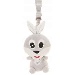 4 BABY Závěsná plyšová hračka s pískátkem, Rabbit, šedá