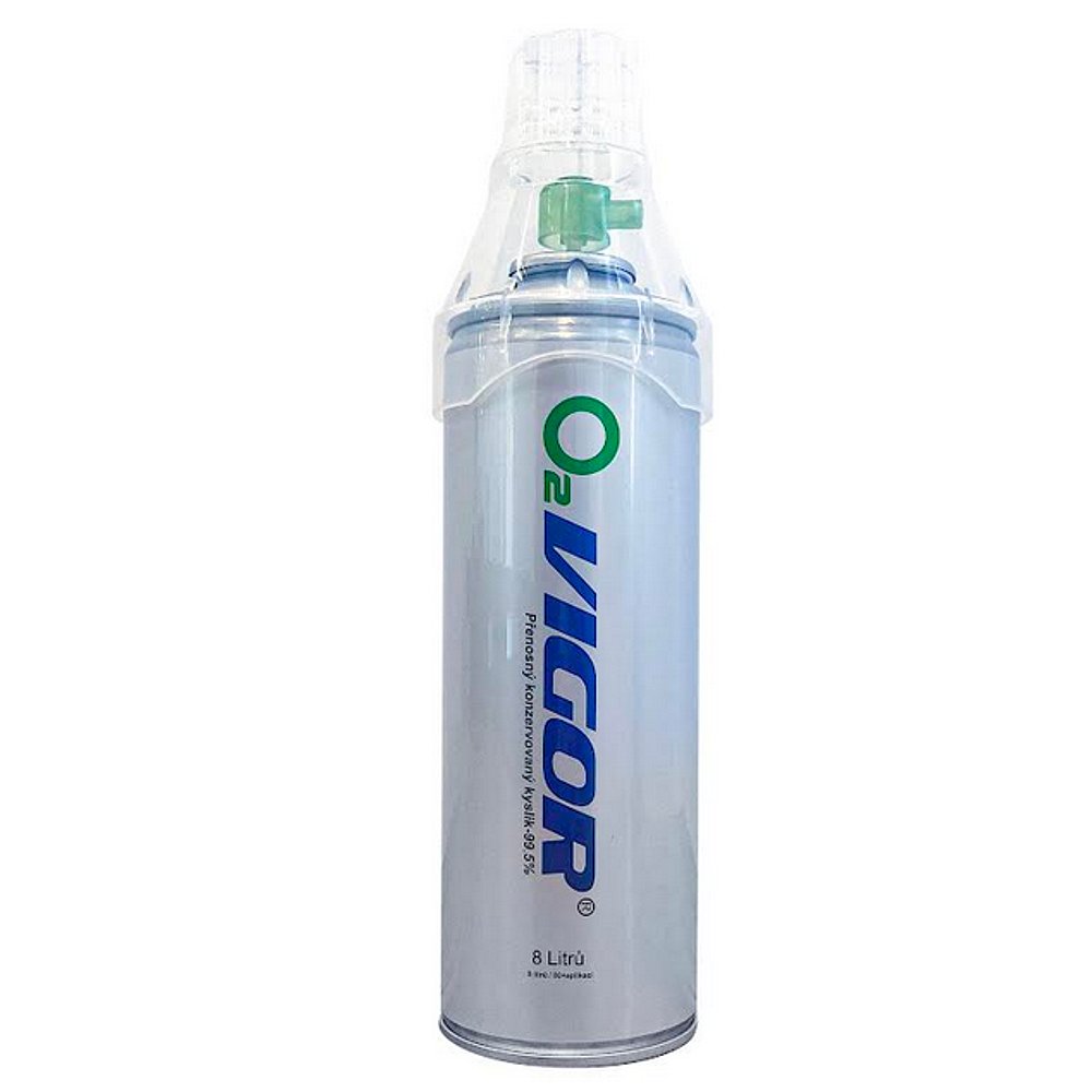 O2 VIGOR Kyslík v plechu konzervovaný inhalační kyslík 8 l