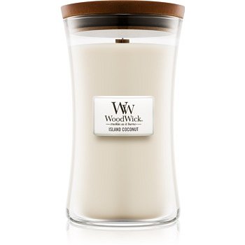 Woodwick Island Coconut vonná svíčka 609,5 g s dřevěným knotem