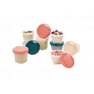 Babymoov Misky s barevnými víčky BIO set 180 ml a 250 ml 16 ks