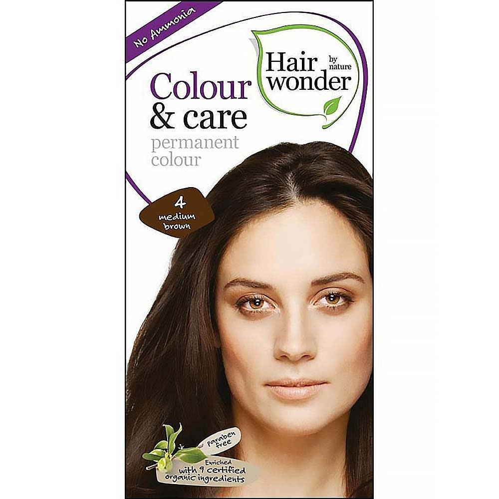 HAIRWONDER Dlouhotrvající barva BIO – středně hnědá 4 – 100 ml