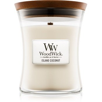 Woodwick Island Coconut vonná svíčka 275 g s dřevěným knotem