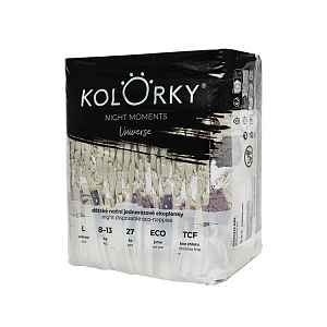 KOLORKY NIGHT MOMENTS Noční jednorázové eko plenky vel. L 8-13 kg 27 ks vesmír