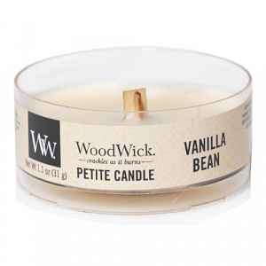 WoodWick Aromatická malá svíčka s dřevěným knotem Vanilla Bean  31 g