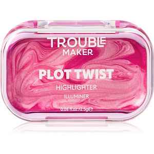 Trouble Maker Plot Twist Cream Highlight tuhý krémový rozjasňovač odstín Spiralling Pink 2.5 g