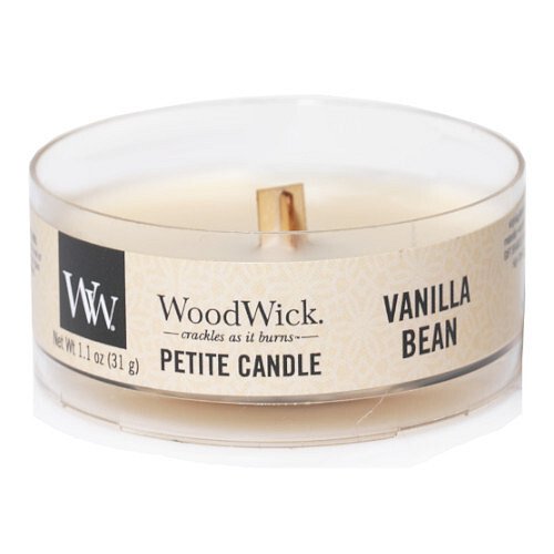 WoodWick Aromatická malá svíčka s dřevěným knotem Vanilla Bean  31 g
