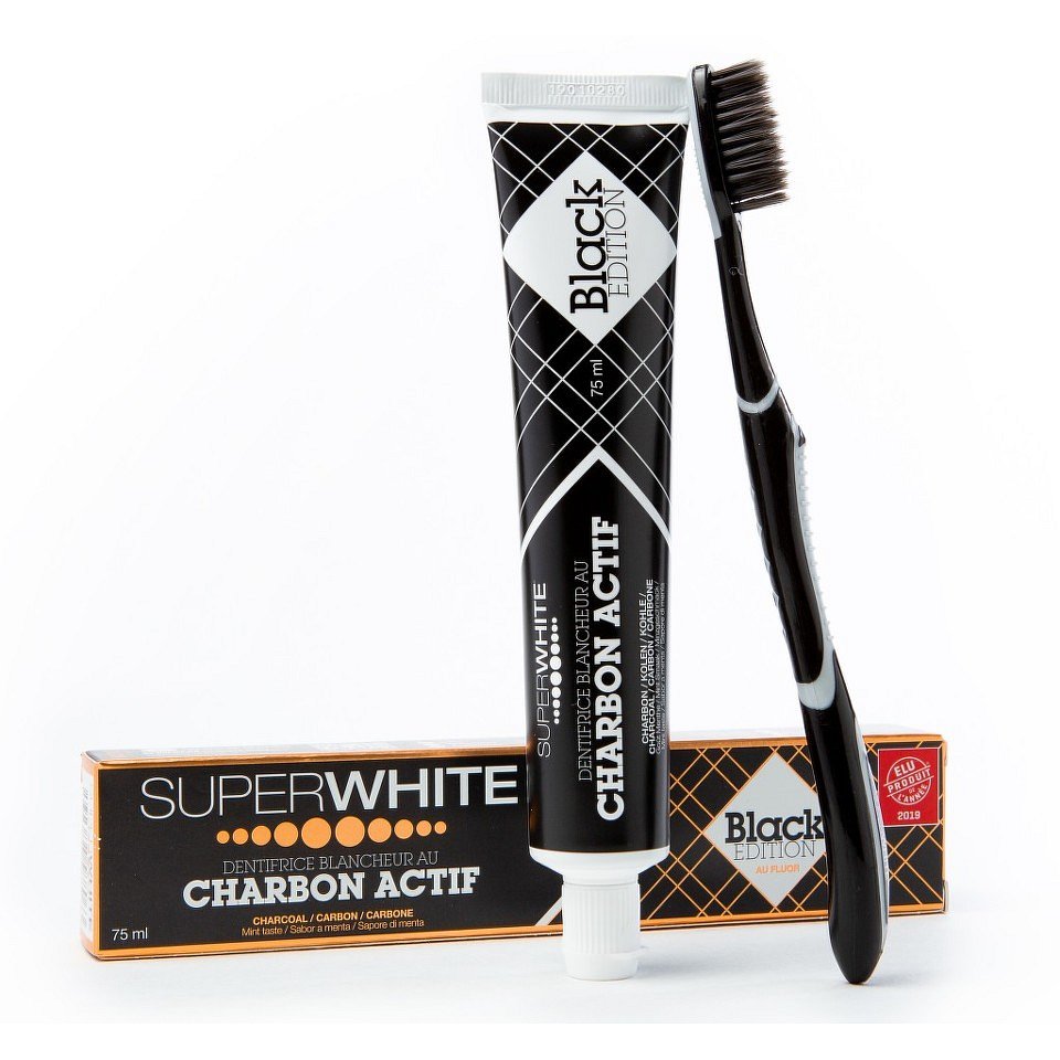 Bělící zub.pasta SUPERWHITE s akt.uhlím 75ml Black