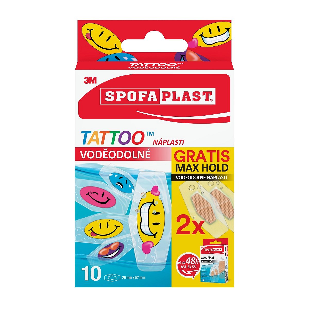 3M Spofaplast Voděodolné Tattoo dětské náplasti + 2 x Max Hold voděodolné náplasti 10 ks