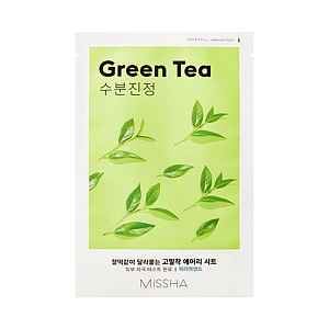 Missha Airy Fit Sheet Mask Green Tea plátýnková maska s výtažkem ze zeleného čaje 19 g