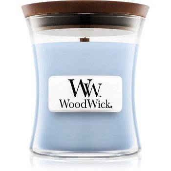 Woodwick Soft Chambray vonná svíčka 85 g s dřevěným knotem