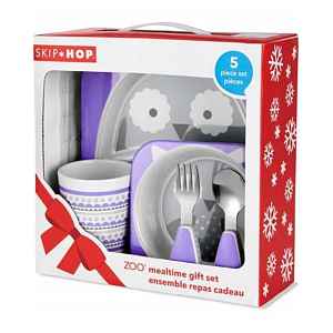 SKIP HOP Zoo Jídelní dárkový set melaminový Winter Sova 6 m+