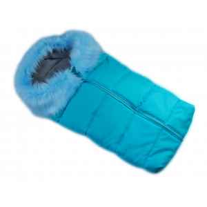 Baby Nellys Fusak nejen do autosedačky ® Eskymo s kožíškem, sv. modrý/tyrkys