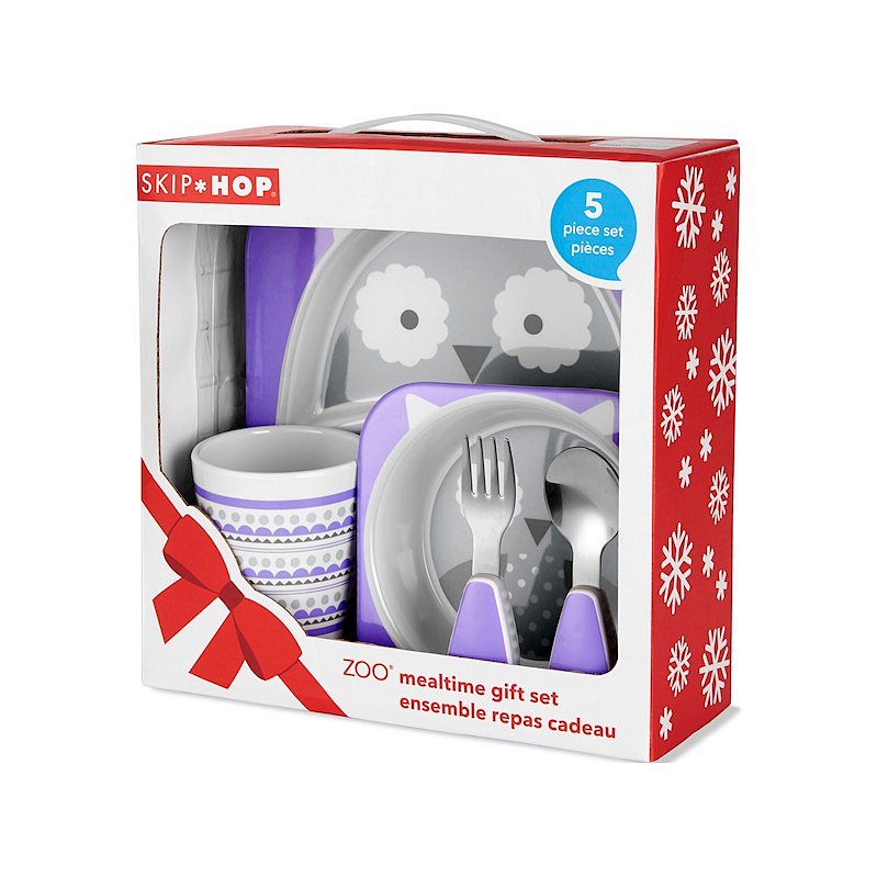 SKIP HOP Zoo Jídelní dárkový set melaminový Winter Sova 6 m+