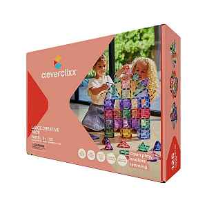 Cleverclixx Magnetická stavebnice Creative Pack Pastel - 125 ks