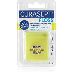 Curasept Dental Floss Ultra Fine Unwaxed nevoskovaná dentální nit s antibakteriální přísadou 50 m