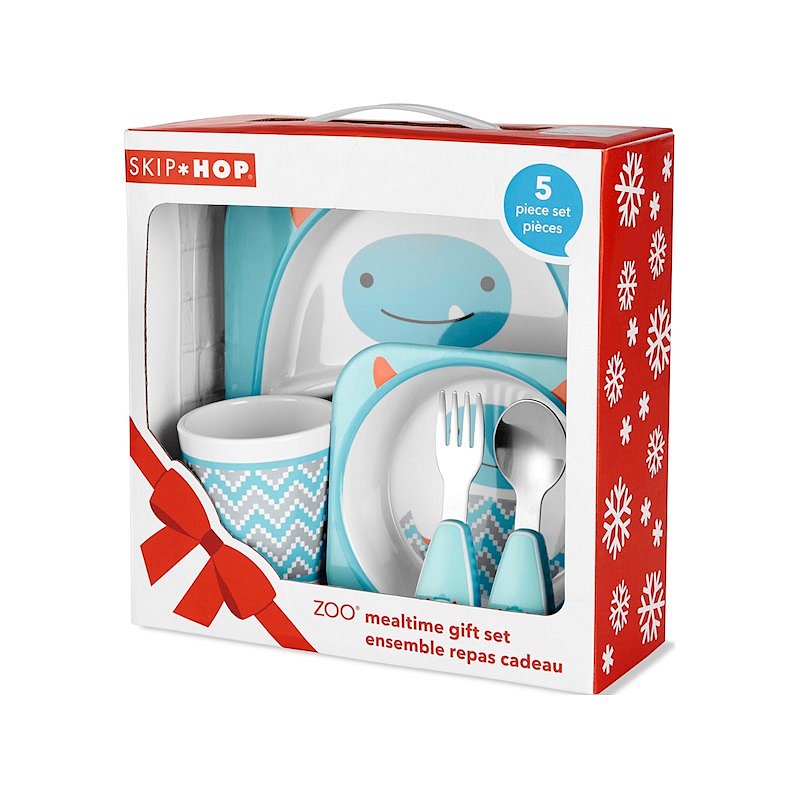 SKIP HOP Zoo Jídelní dárkový set melaminový Winter Yeti 6 m+