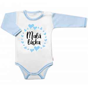 Baby Nellys Body dl. rukáv s vtip. textem  Malá láska vel.  86, kluk