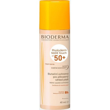 Bioderma Photoderm Nude Touch ochranný tónovaný fluid pro smíšenou až mastnou pleť Golden Anti-Brillance 8 h Very Water Resistant SPF50+ 40 ml
