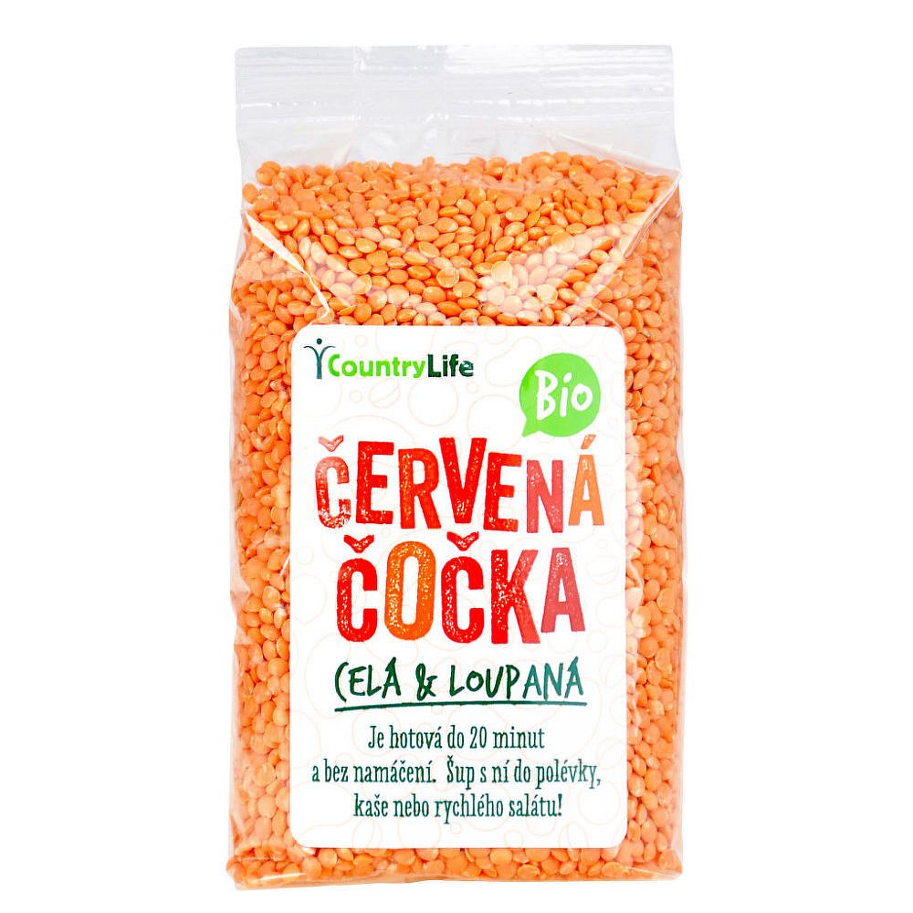 COUNTRY LIFE Čočka červená celá loupaná BIO 500 g