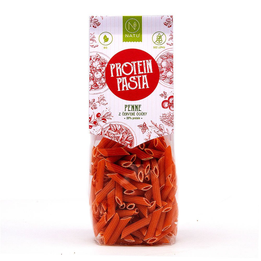 NATU Protein Pasta Penne z červené čočky BIO 250 g