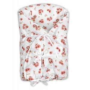 Baby Nellys Klasická retro zavinovačka LALLY šněrovací s výplní, Kačenky, růžová/bílá