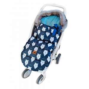 Baby Nellys Dětský fusak maxi PREMIUM Winter bear, + rukávník ,granátový, 110x50cm,