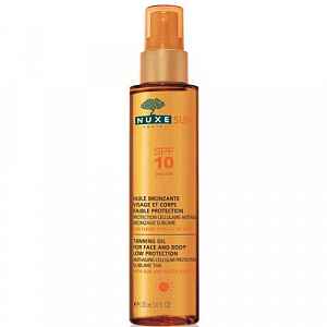 Nuxe Sun Bronzující olej obličej tělo SPF 10 150 ml