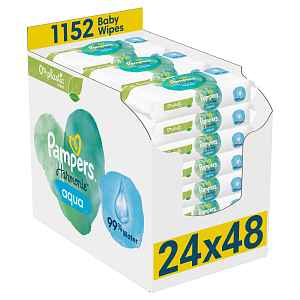 Pampers Harmonie Aqua Plastic Free Vlhčené ubrousky 24 x 48 ks