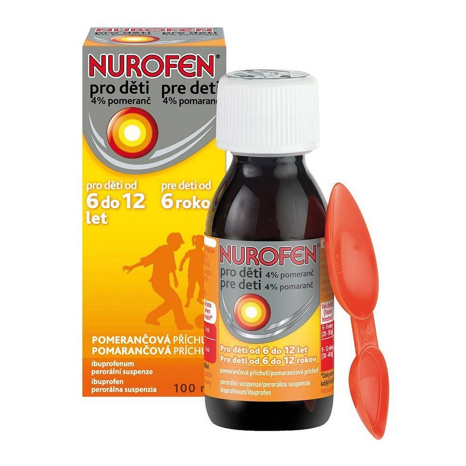 NUROFEN PRO DĚTI 4% POMERANČ 40MG/ML perorální SUS 100ML