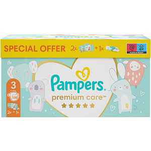 Pampers Premium Care Velikost 3, 120 Plenek + ubrousky ZDARMA