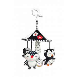 SENSILLO Kontrastní kolotoč nejen do kočárku black&white - Liška