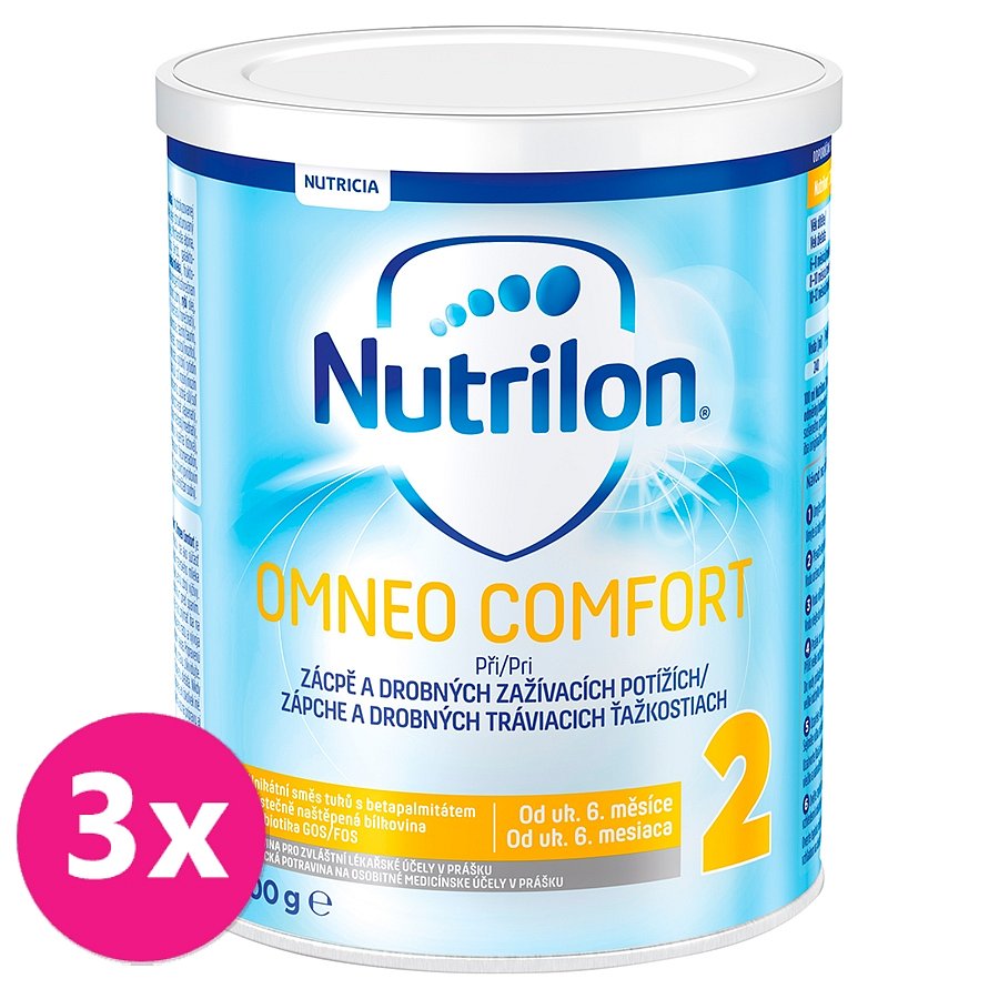 3 x NUTRILON 2 Omneo Comfort (400 g) 6+ speciální pokračovací kojenecké mléko