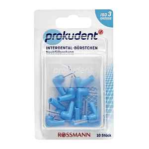 Prokudent Mezizubní kartáčky ISO 3 mm náhradní hlavice 10 ks