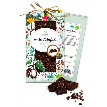 BIO Hořká čokoláda Naturalis s kakaovými boby 80g