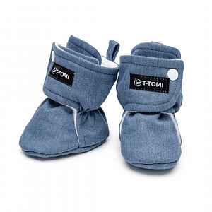 T-tomi Capáčky Washed DENIM (0-3 měsíce)