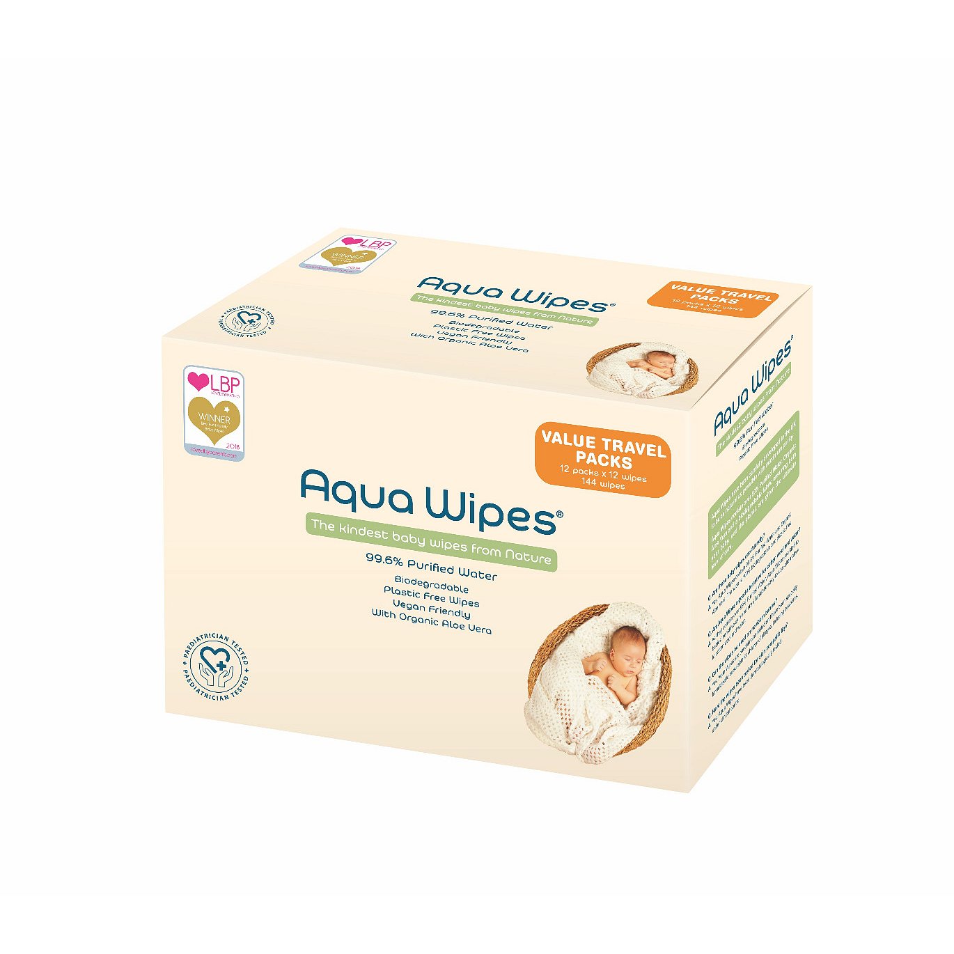 Aqua Wipes EKO Vlhčené ubrousky box 12x12 ks