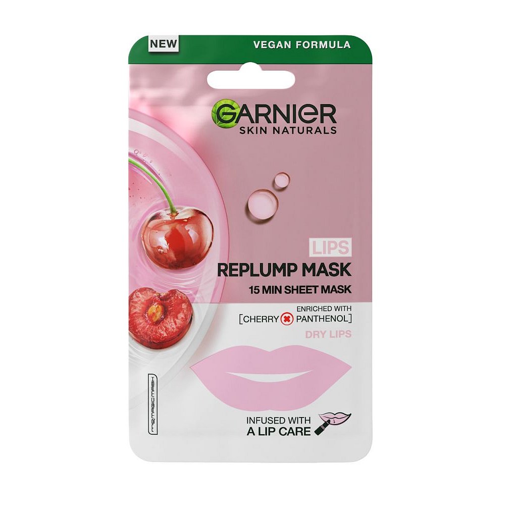 Garnier Skin Naturals vyplňujicí textilní maska na rty 5 g