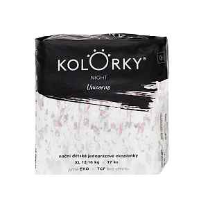 KOLORKY NIGHT jednorázové noční eko plenky XL 12-16kg 17ks