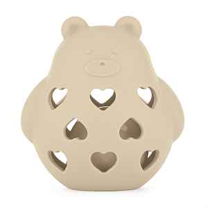 PETITE&MARS Hračka silikonová s chrastítkem Bear Basil Desert Sand 0m+