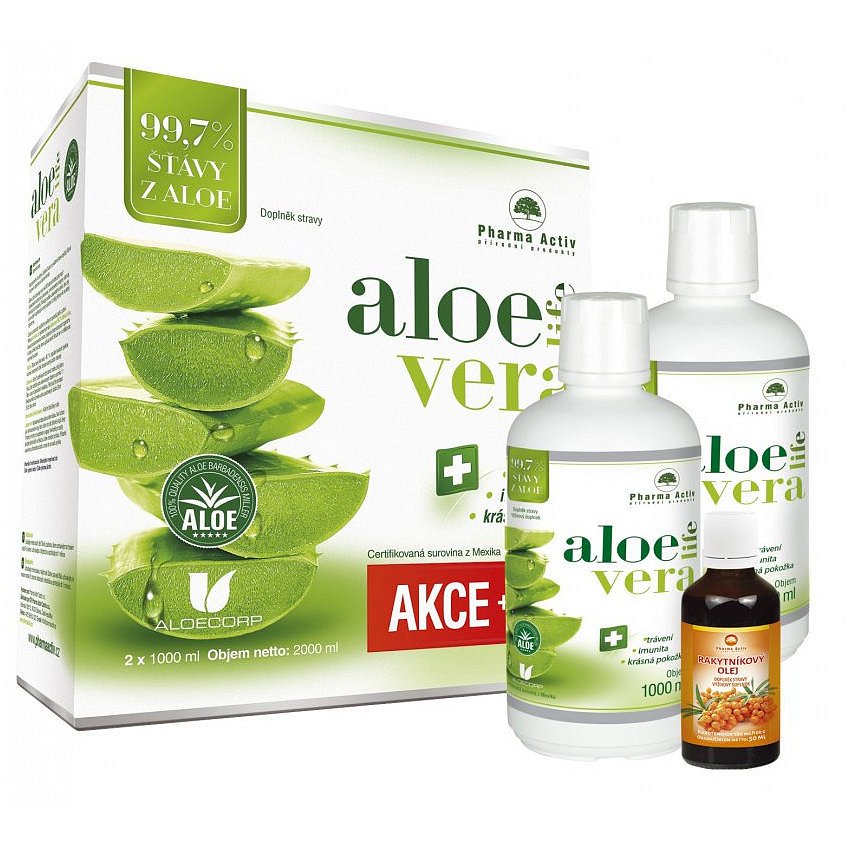 AloeVeraLife 1+1 1000ml +100% Rakytník.olej 50ml - II. jakost