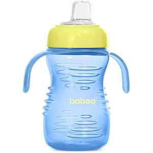 Baboo Cup with Silicone Spout hrnek s brčkem Blue, 6m+ 260 ml