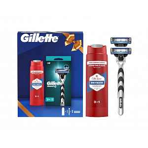 Gillette Xmass sada holicí strojek + 2 hlavice a sprchový gel 250 ml