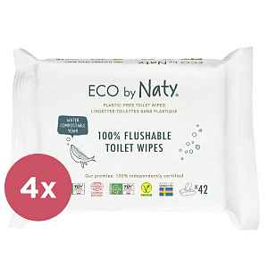 4x ECO BY NATY Ubrousky vlhčené toaletní Eco 42 ks