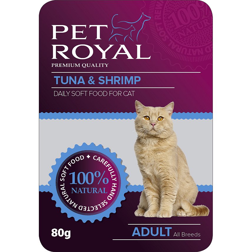 Kap.Pet Royal Cat tunak+krevety 80g