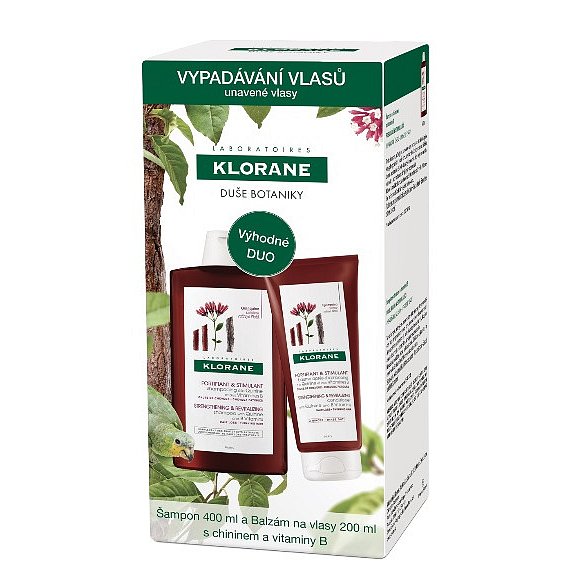 Klorane Šampon s chininem a vitaminy B 400ml + Balzám na vlasy 200ml