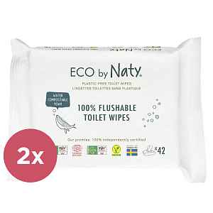 2x ECO BY NATY Ubrousky vlhčené toaletní Eco 42 ks
