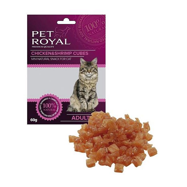 Pet Royal Cat kostky kure a kreveta 60g