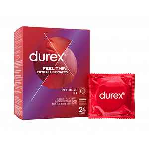 Durex Feel Thin Extra Lubricated kondomy 24 ks